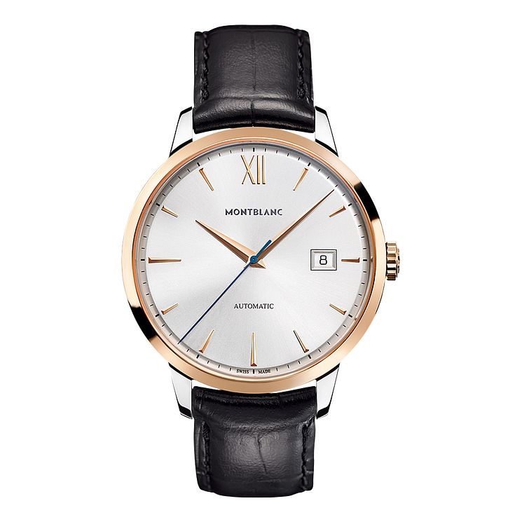 Montblanc Heritage Spirit Mens Black Leather Strap Watch