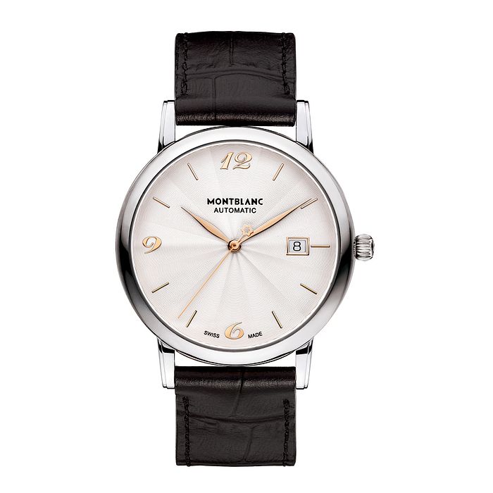 Montblanc Star Classique Mens Black Leather Strap Watch