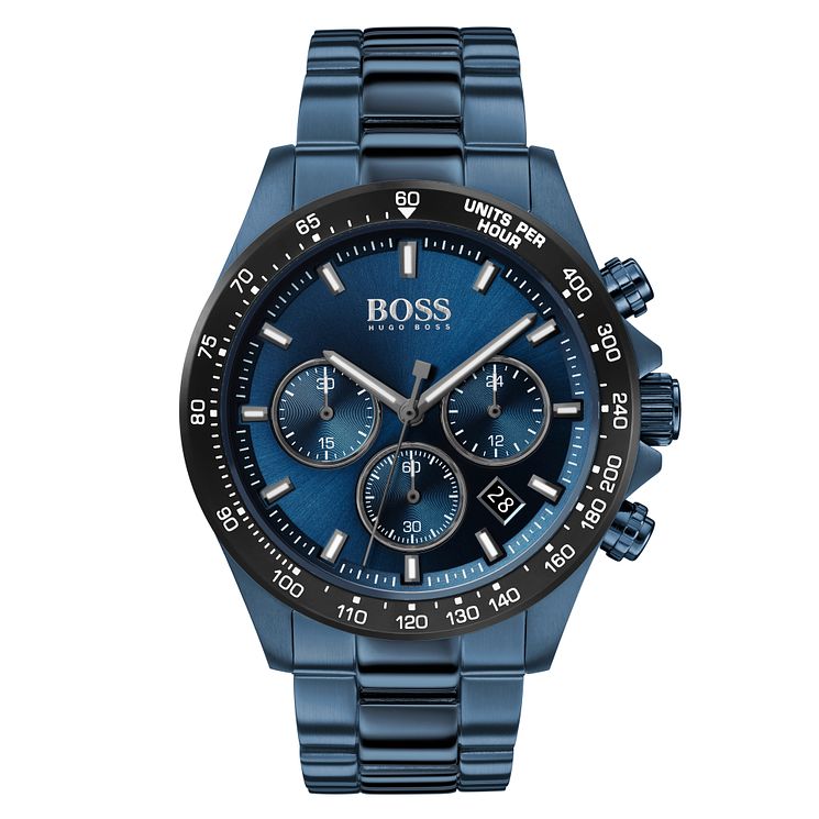 Boss Hero Mens Blue Ip Bracelet Watch