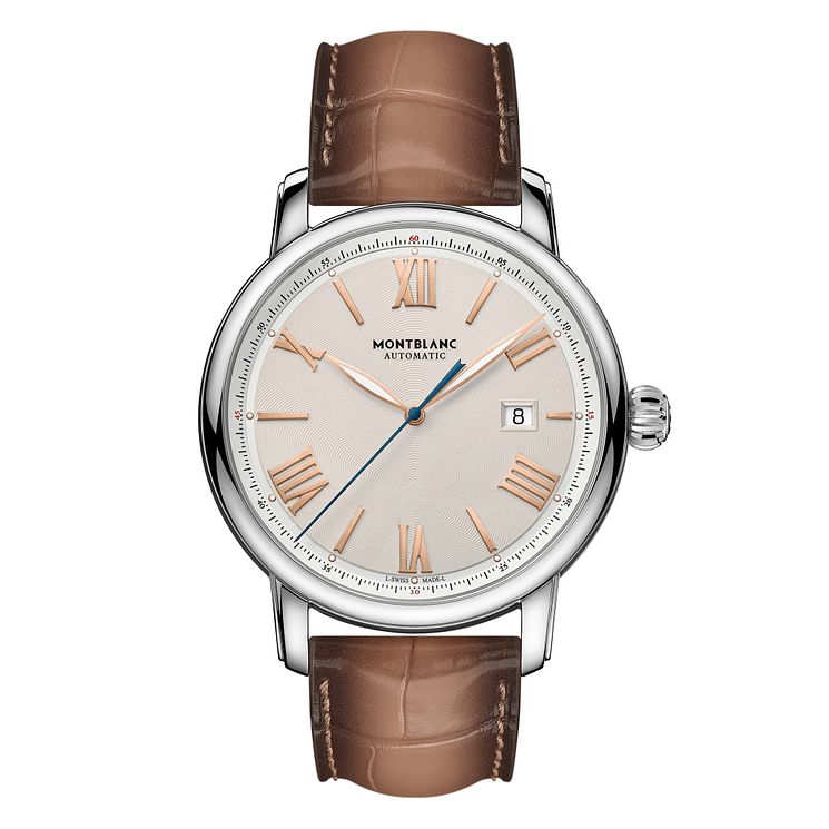 Montblanc Star Legacy Mens Brown Leather Strap Watch
