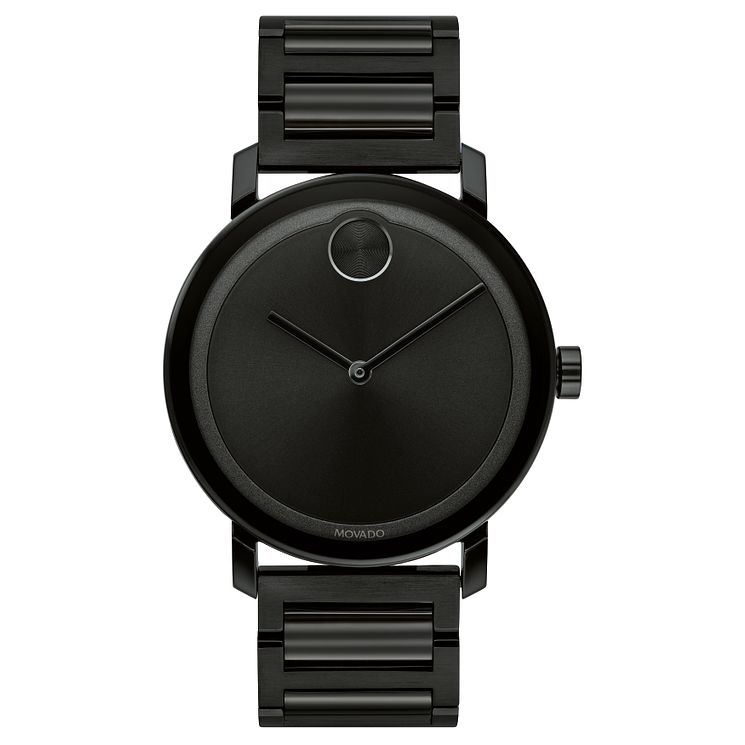 Movado Bold Mens Black Ip Bracelet Watch