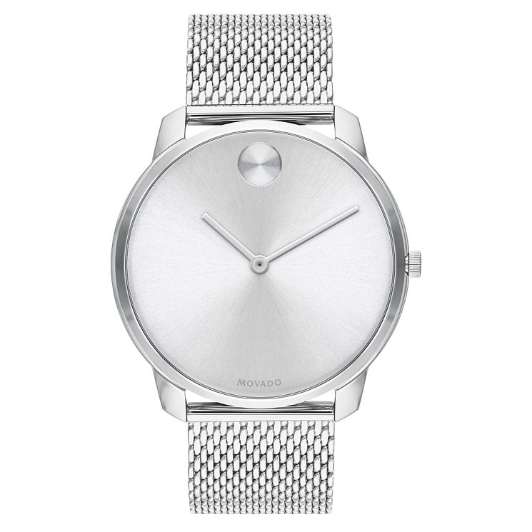 Movado Bold Mens Stainless Steel Mesh Bracelet Watch