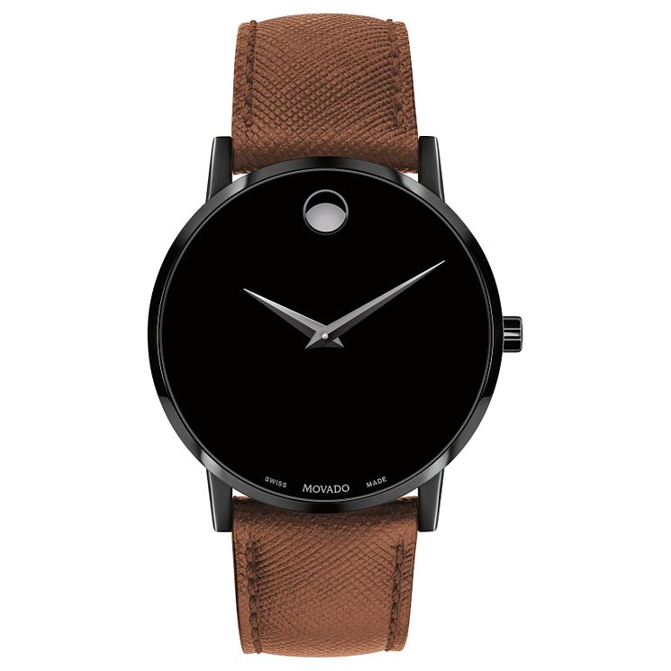Movado Mens Museum Classic Brown Strap Watch