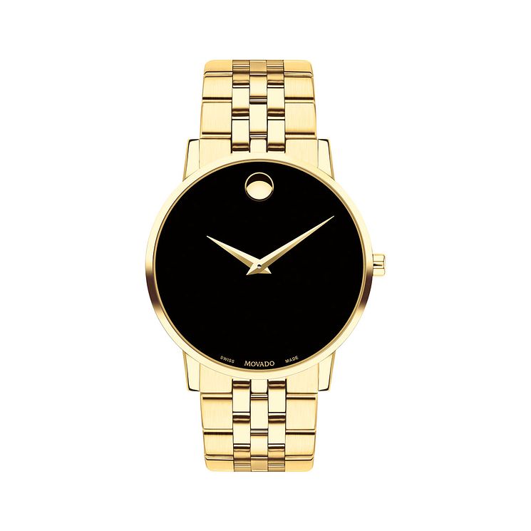 Movado Mens Museum Classic Yellow Gold Plated Watch