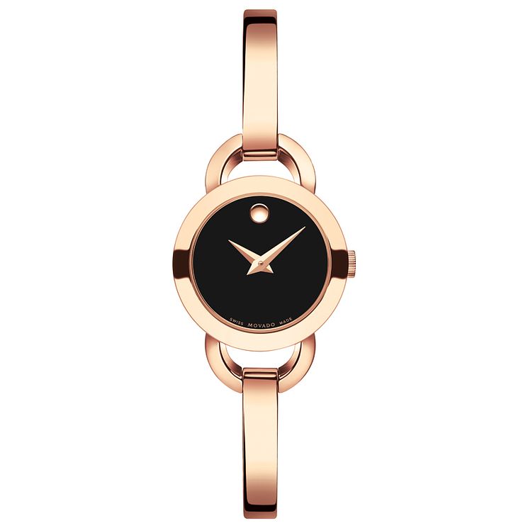 Movado Rondiro Ladies Rose Gold Tone Bangle Watch