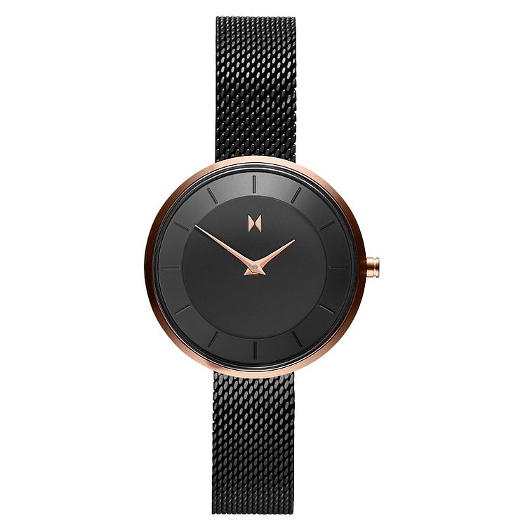 Mvmt Mod Ladies Black Ip Mesh Bracelet Watch