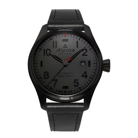 Alpina Startimer Pilot Automatic Shadow Leather Strap Watch