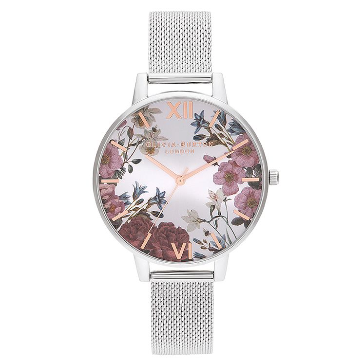Olivia Burton British Bloom Stainless Steel Bracelet Watch