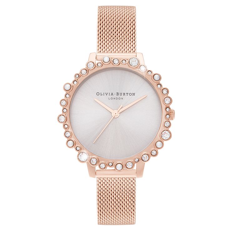 Olivia Burton Bubble Case Rose Gold Tone Bracelet Watch