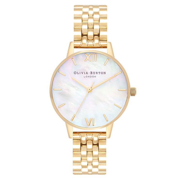 Olivia Burton Mother Of Pearl Gold Tone Bracelet Watch
