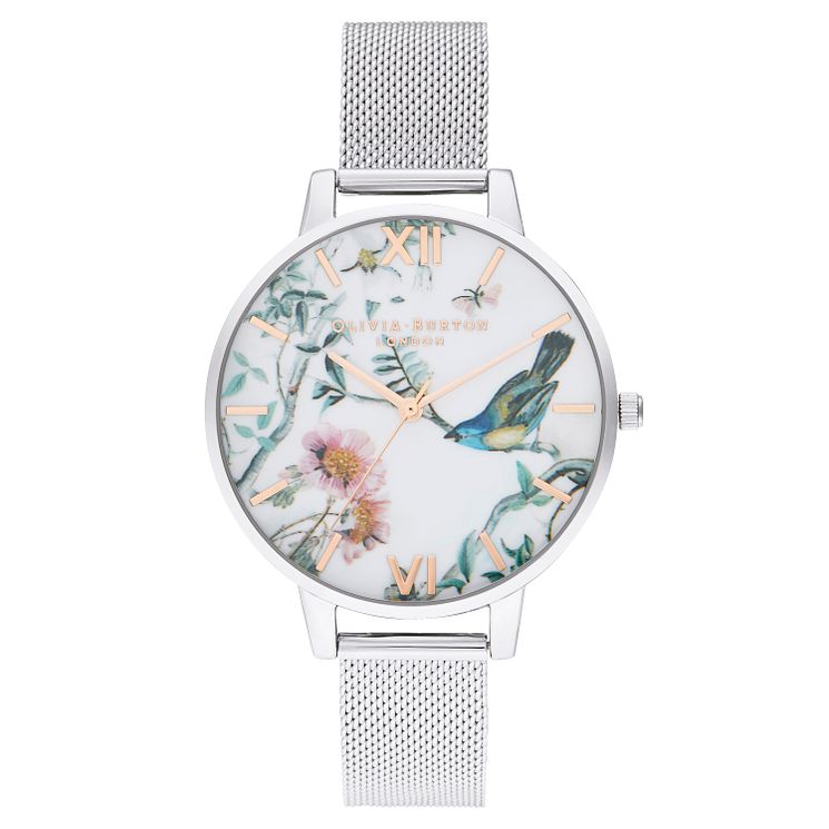 Olivia Burton Painterly Print Stainless Steel Bracelet Watch