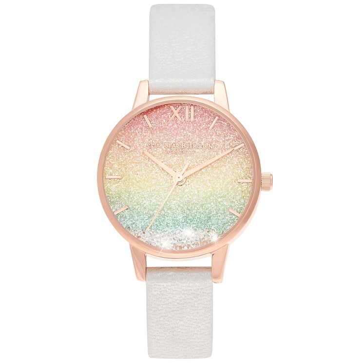 Olivia Burton Rainbow Wishing Wave Sparkle Strap Watch