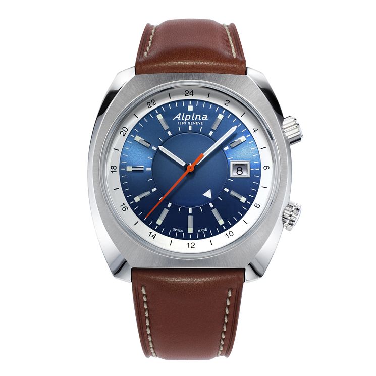 Alpina Startimer Pilot Heritage Brown Leather Strap Watch