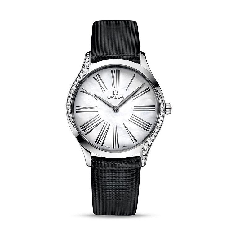 Omega De Ville Trsor Ladies Diamond Fabric Strap Watch