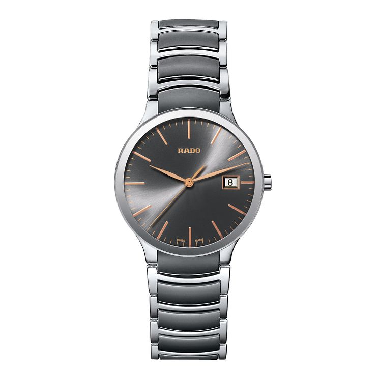 Rado Centrix Mens SteelandGrey Ceramic Bracelet Watch