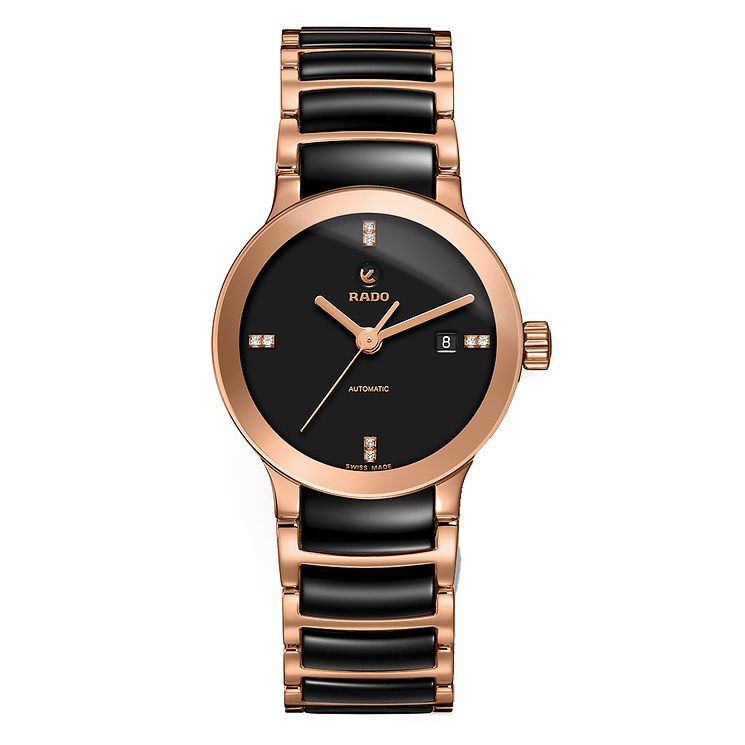 Rado Ladies Automatic Black Ceramic Bracelet Watch