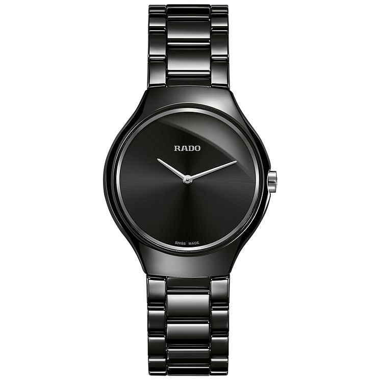 Rado True Ladies Black Ceramic Bracelet Watch