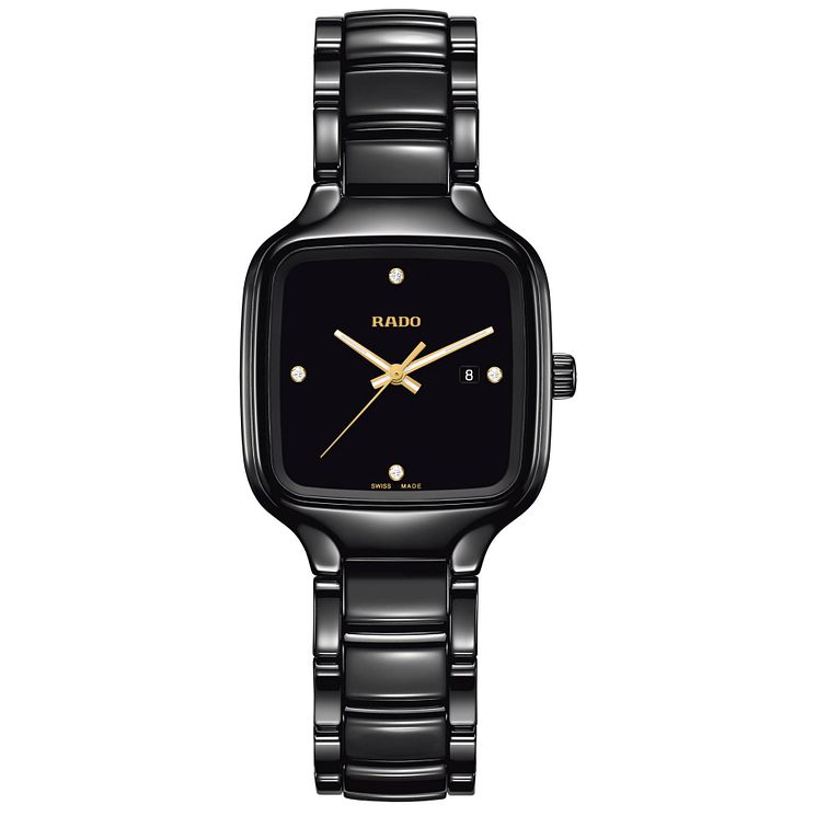 Rado True Square Diamond Ladies Ceramic Bracelet Watch