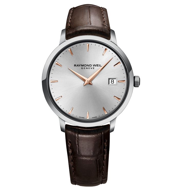 Raymond Weil Toccata Mens Brown Leather Strap Watch