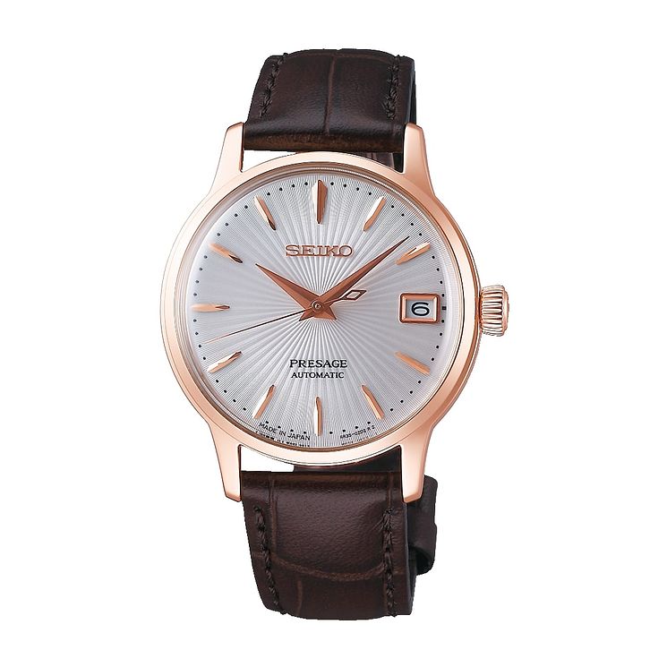 Seiko Presage Cocktail Time Ladies Leather Strap Watch