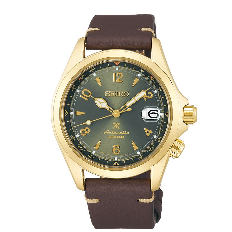 Seiko Prospex Alpinist Mens Brown Leather Strap Watch