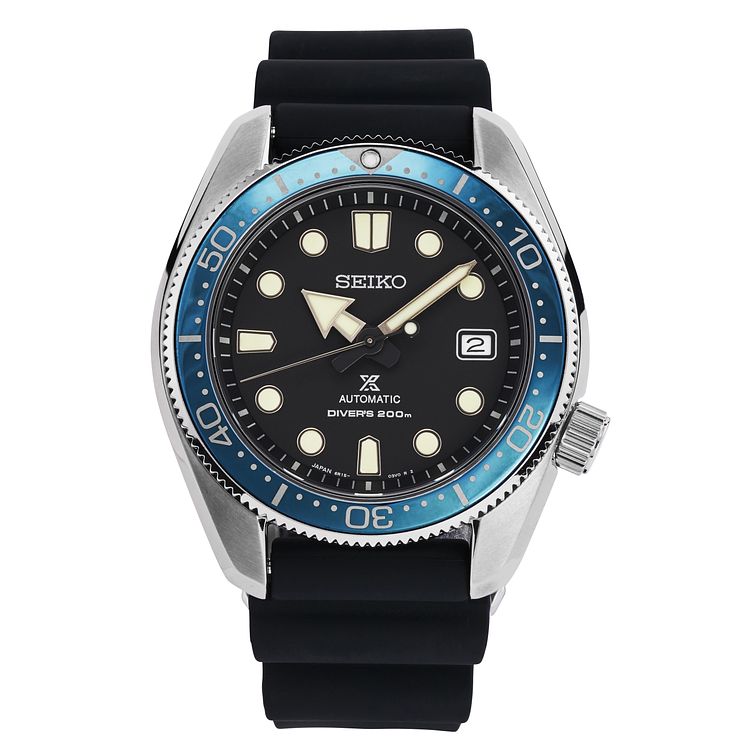 Seiko Prospex Mens Black Silicone Strap Watch