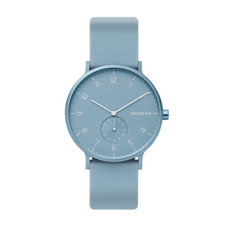 Skagen Aaren Kulor Sky Blue Silicone Strap Watch
