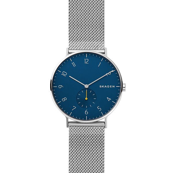 Skagen Aaren Mens Stainless Steel Mesh Bracelet Watch