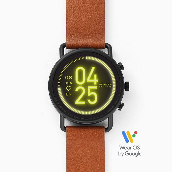 Skagen Falster 3 Mens Ion Plated Brown Leather Smartwatch