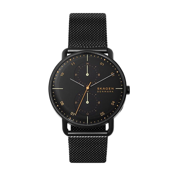 Skagen Horizont Mens Black Ip Mesh Bracelet Watch
