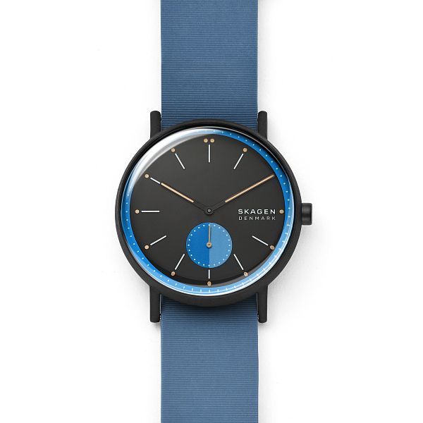 Skagen Signatur Mens Blue Silicone Strap Watch