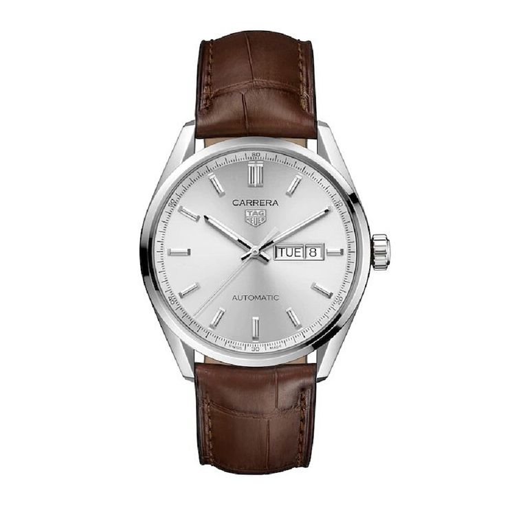 Tag Heuer Carrera Mens Brown Leather Strap Watch