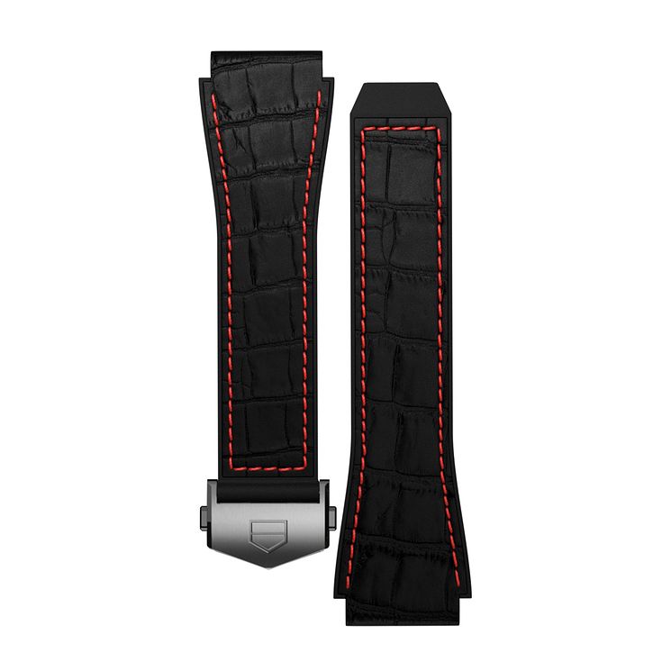 Tag Heuer Connected BlackandRed Stitch Rubber Watch Strap