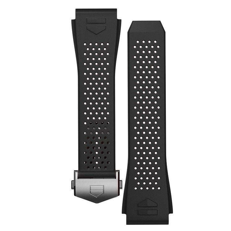 Tag Heuer Mens Black Rubber Watch Strap