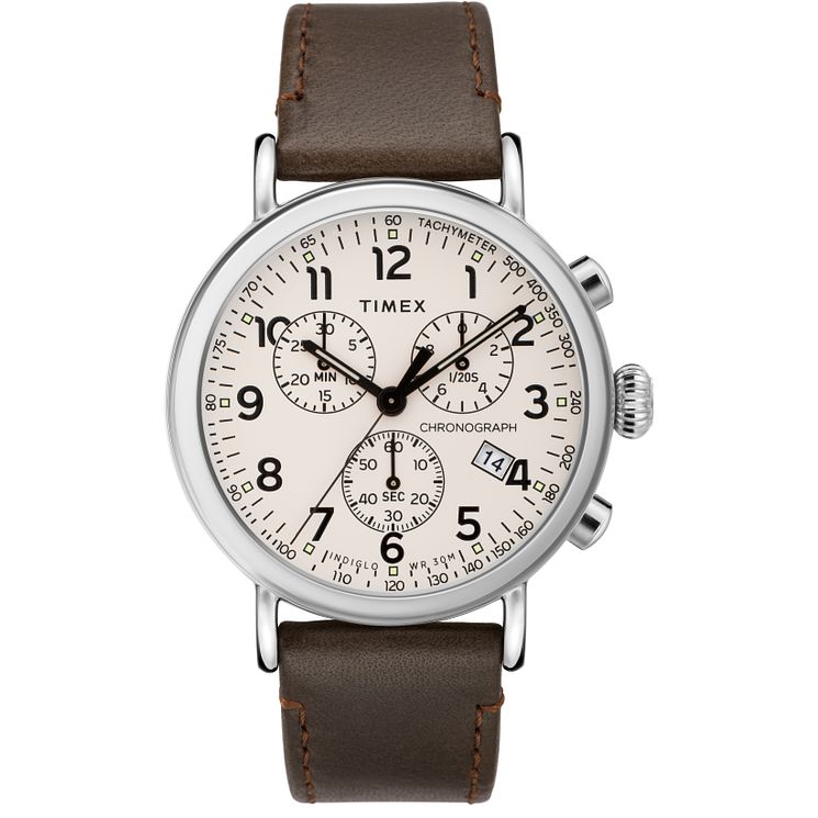 Timex The Standard Mens Brown Leather Strap Watch