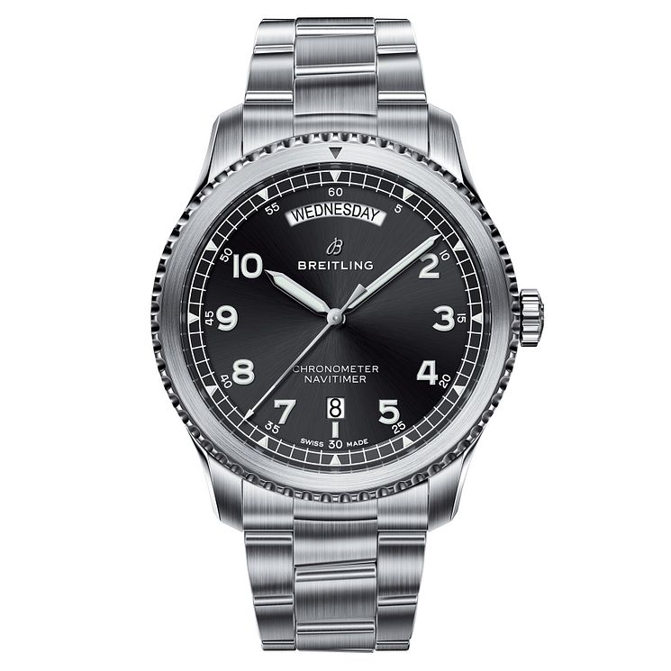 Breitling Aviator 8 Mens Stainless Steel Bracelet Watch