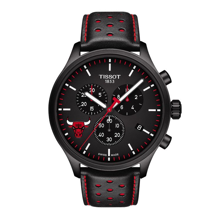 Tissot Chrono Xl Nba Chicago Bulls Mens Leather Strap Watch