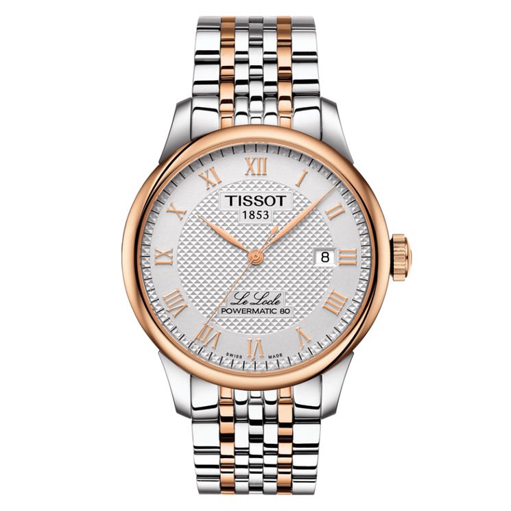 Tissot Mens Le Locle Rose Gold Plated Bracelet Watch