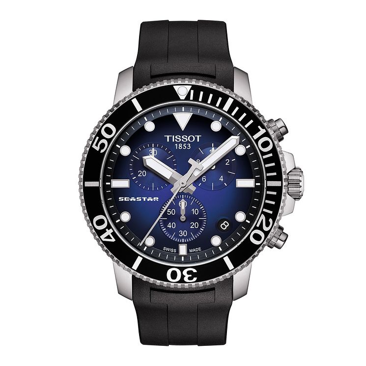 Tissot Seastar 1000 Mens Black Rubber Strap Watch