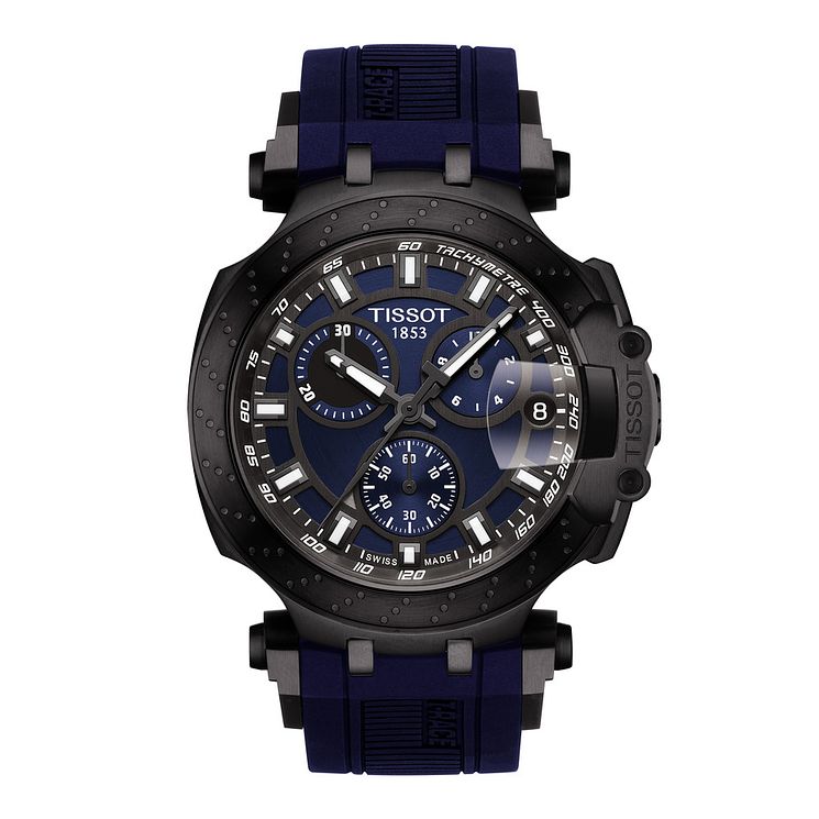 Tissot T-race Mens Dark Blue Rubber Strap Watch