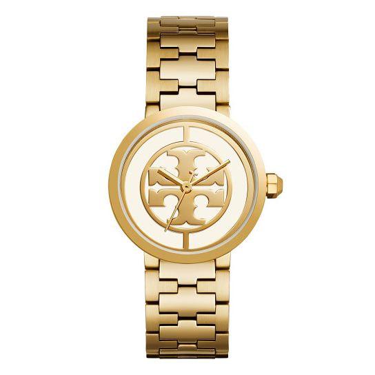 Tory Burch Reva Ladies Yellow Gold Tone Bracelet Watch