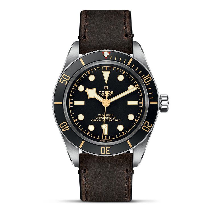 Tudor Black Bay 58 Mens Diver Brown Leather Strap Watch