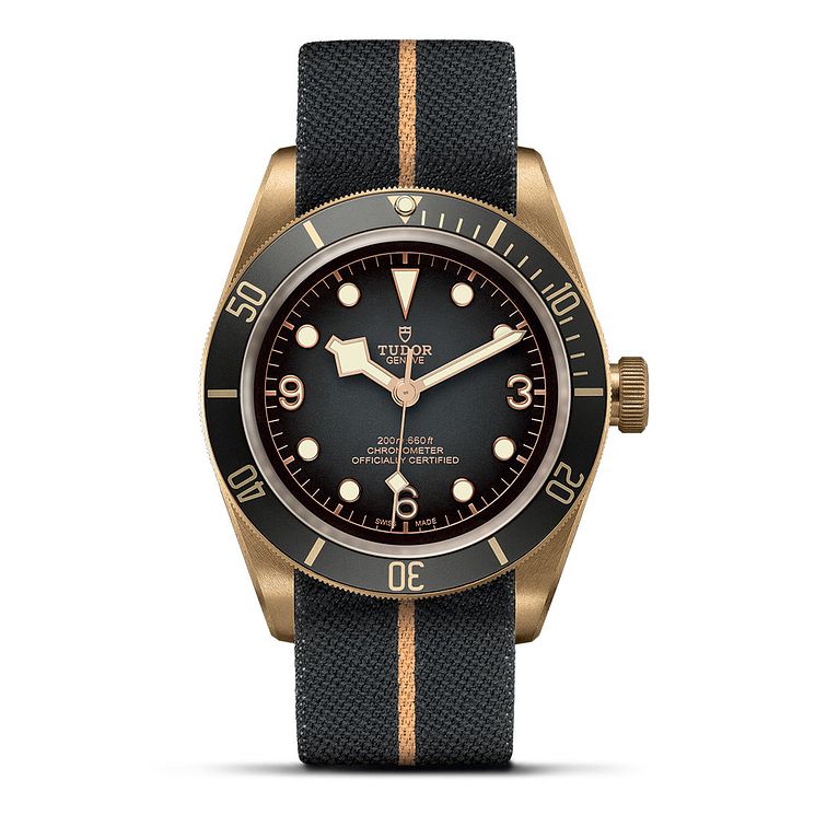 Tudor Black Bay Bronze Mens Grey Fabric Strap Watch