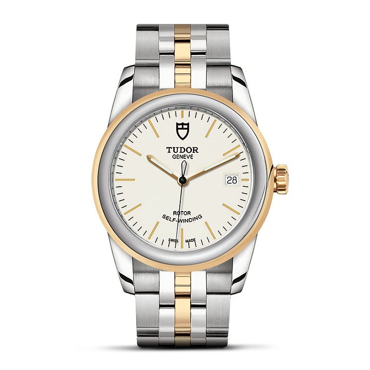 Tudor Glamour Date Diamond Ladies Two Tone Bracelet Watch