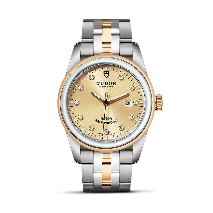 Tudor Glamour Ladies Diamond Two Tone Bracelet Watch