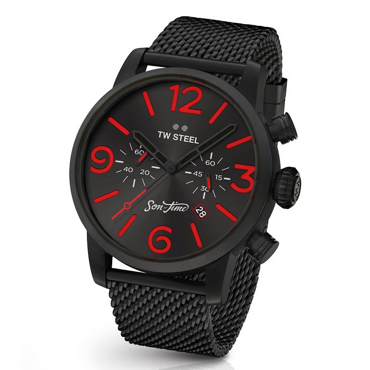 Tw Steel Son Of Time Mens Black Ion Plated Bracelet Watch