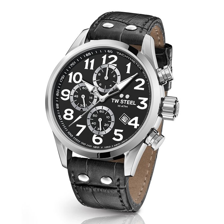 Tw Steel Volante Mens Black Silicone Strap Watch