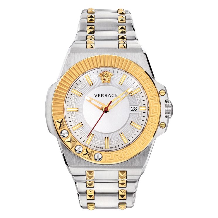 Versace Chain Reaction Mens Two-tone Bracelet Watch