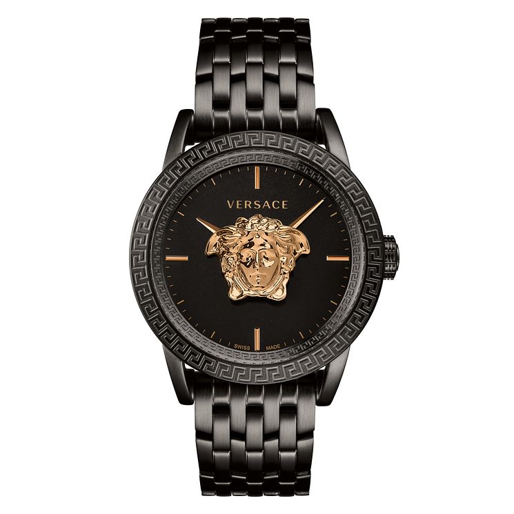 Versace Palazo Empire Mens Black Ip Bracelet Watch