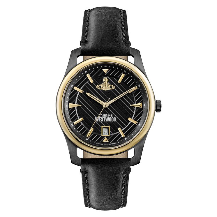 Vivienne Westwood Holborn Mens Black Leather Strap Watch